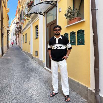 BIJDY Knit Polo – Black