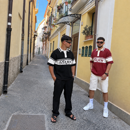 BIJDY Knit Polo – Burgundy