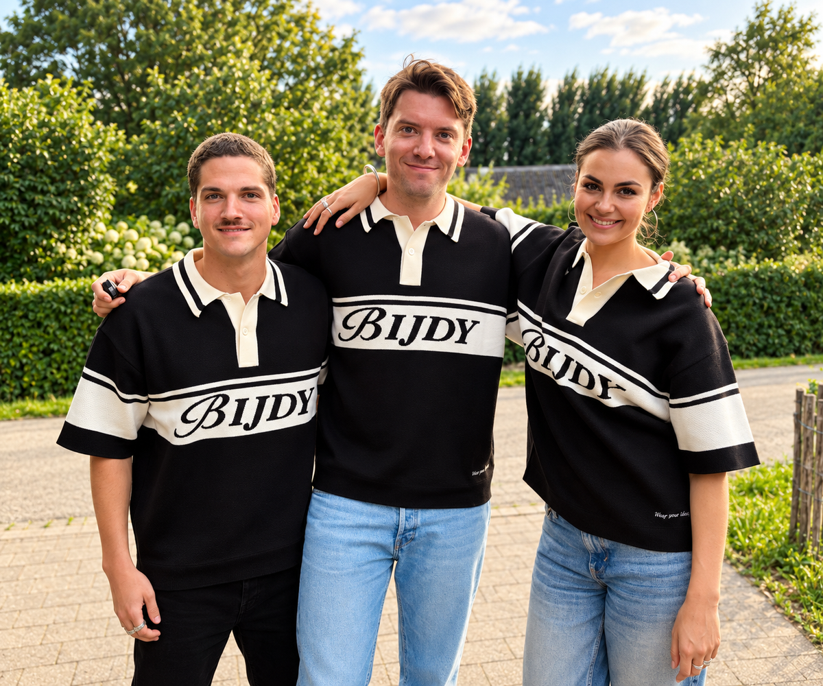 BIJDY Knit Polo – Black