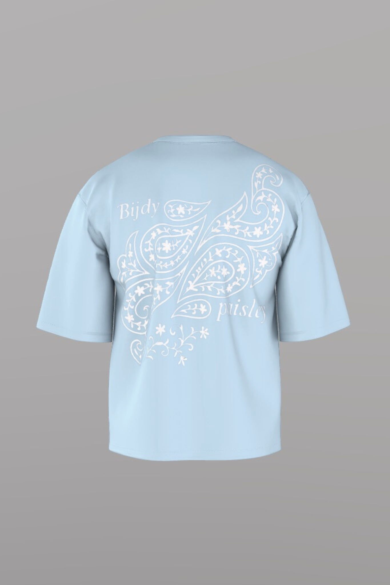 Bijdy Paisley Cropped T-shirt – Sky Blue