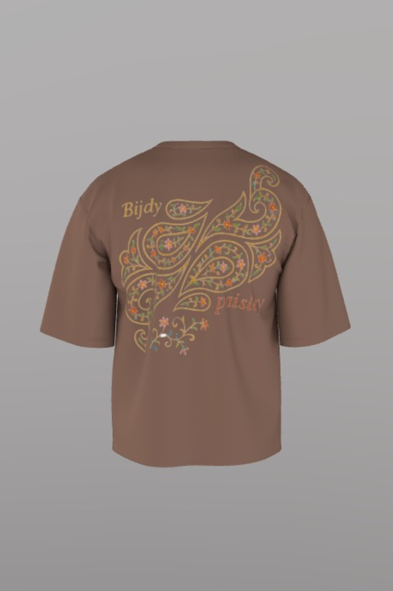 Bijdy Paisley Cropped T-shirt – Brown