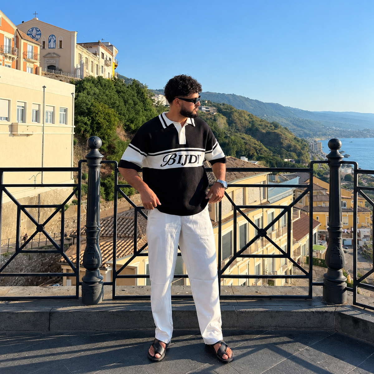 BIJDY Knit Polo – Black