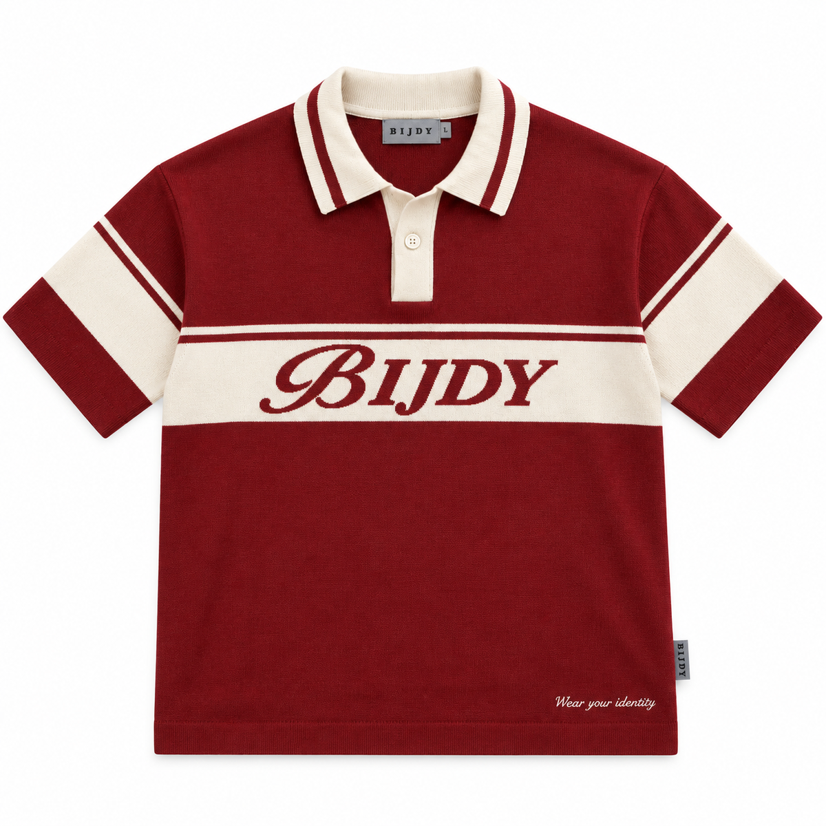 BIJDY Knit Polo – Burgundy