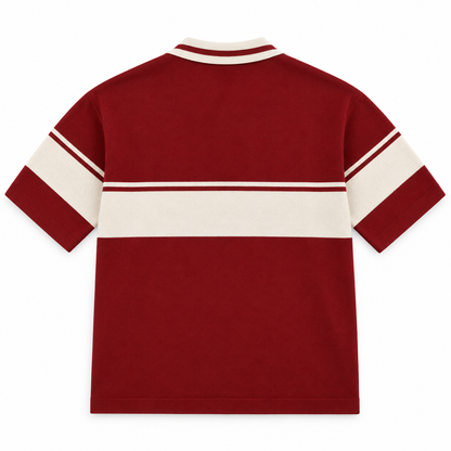 BIJDY Knit Polo – Burgundy