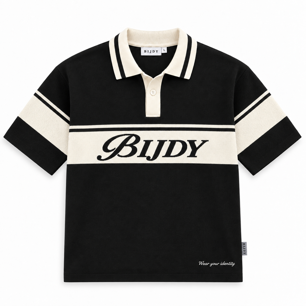 BIJDY Knit Polo – Black