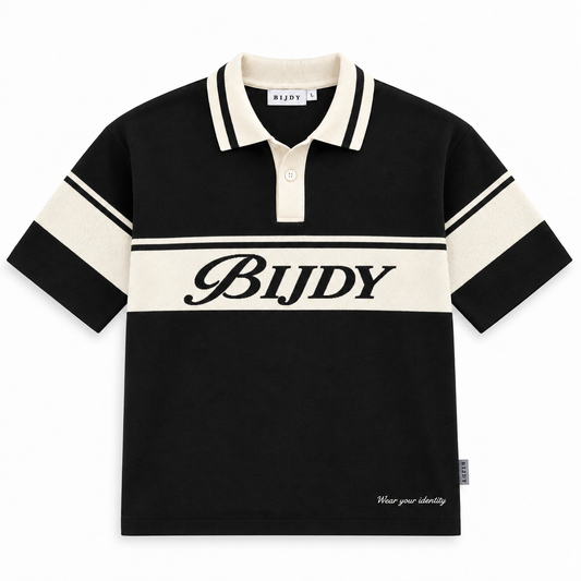 BIJDY Knit Polo – Black