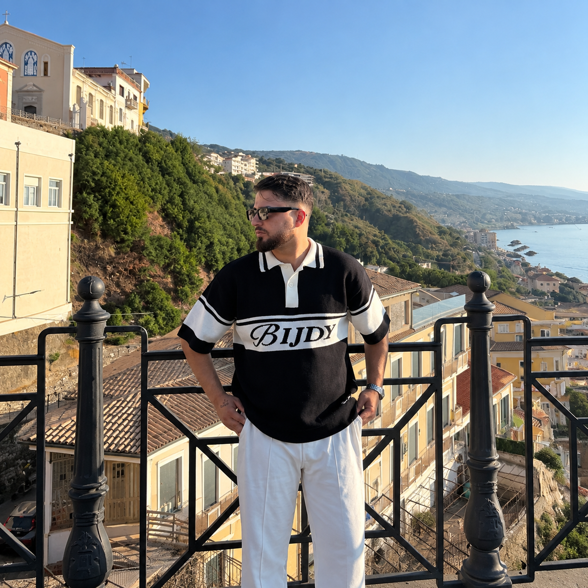 BIJDY Knit Polo – Black