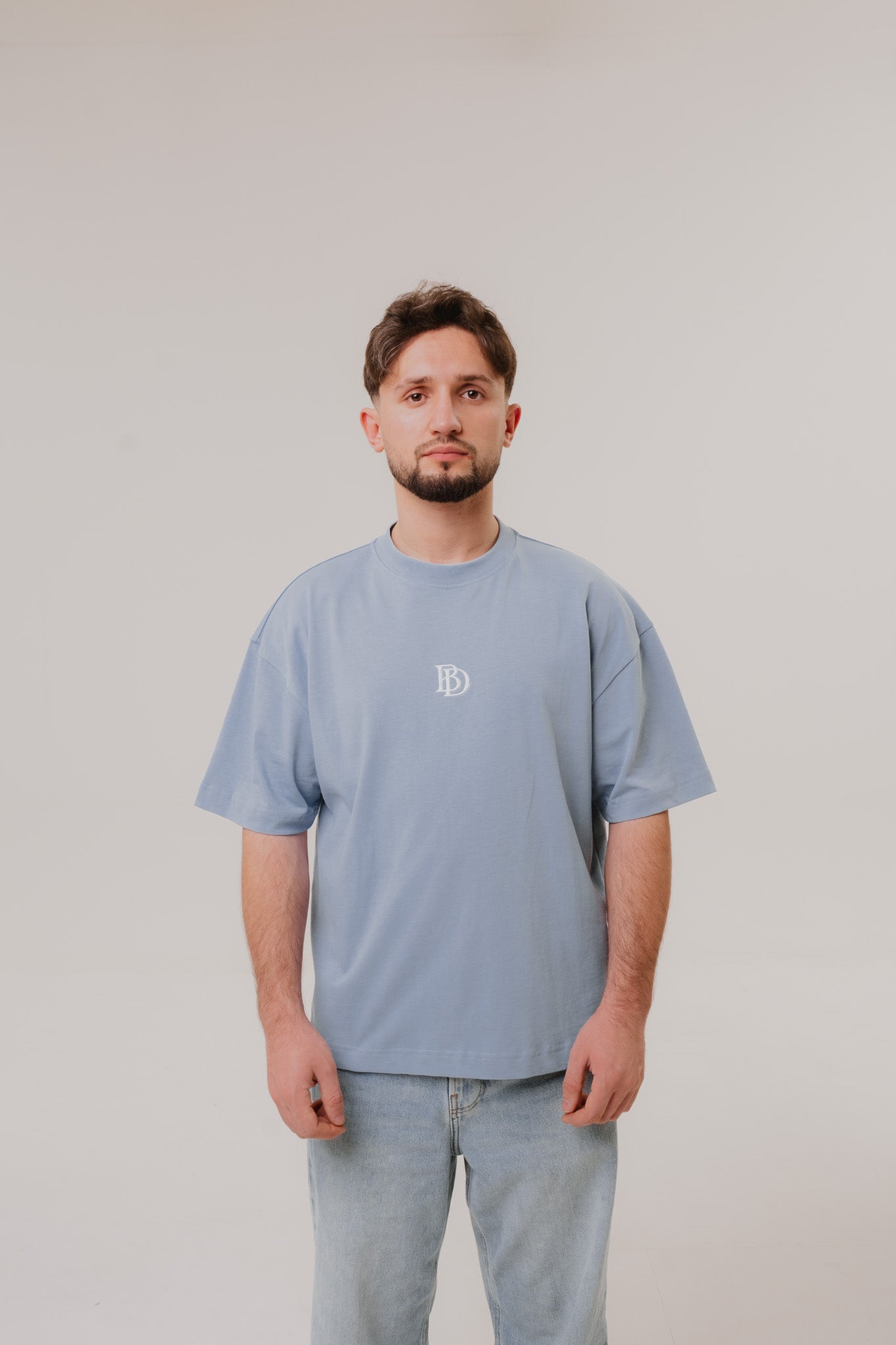 Bijdy Paisley Cropped T-shirt – Sky Blue