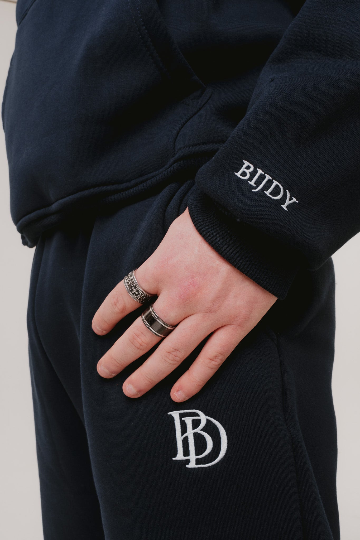 BIJDY Zip Jogger – Navy Blue