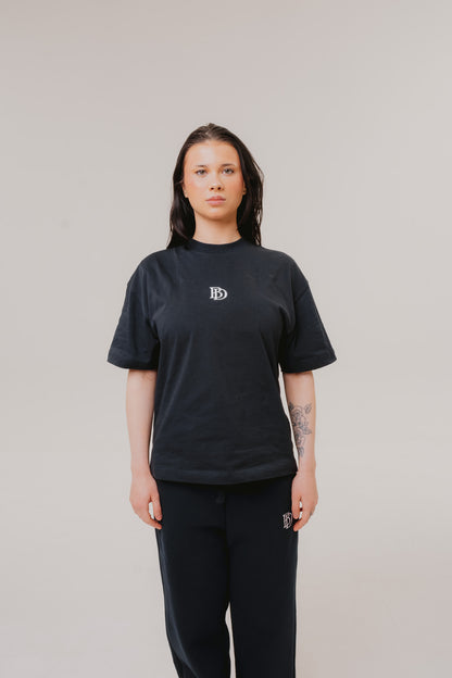 Bijdy Paisley Cropped T-shirt – Navy Blue